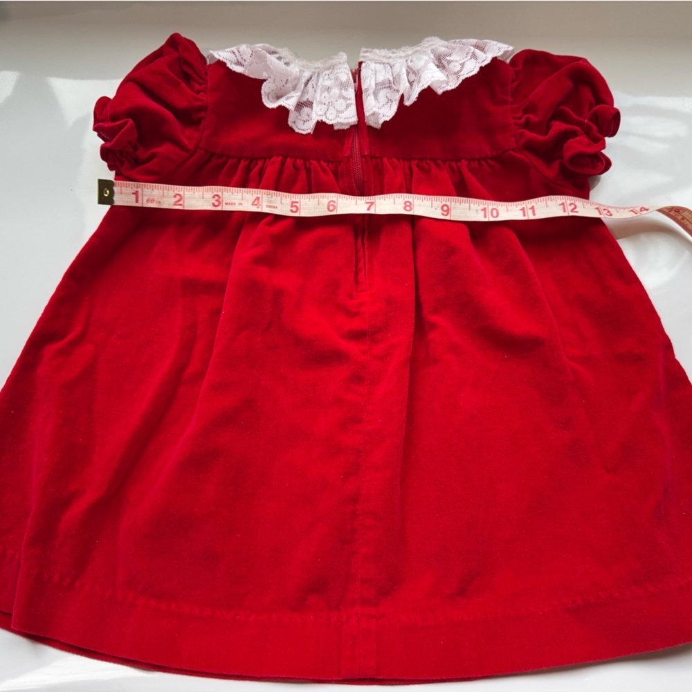 Vintage Good Lad Red Velvet Baby Dress – 24M - Picture 7 of 8